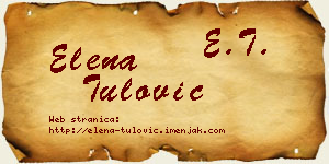 Elena Tulović vizit kartica